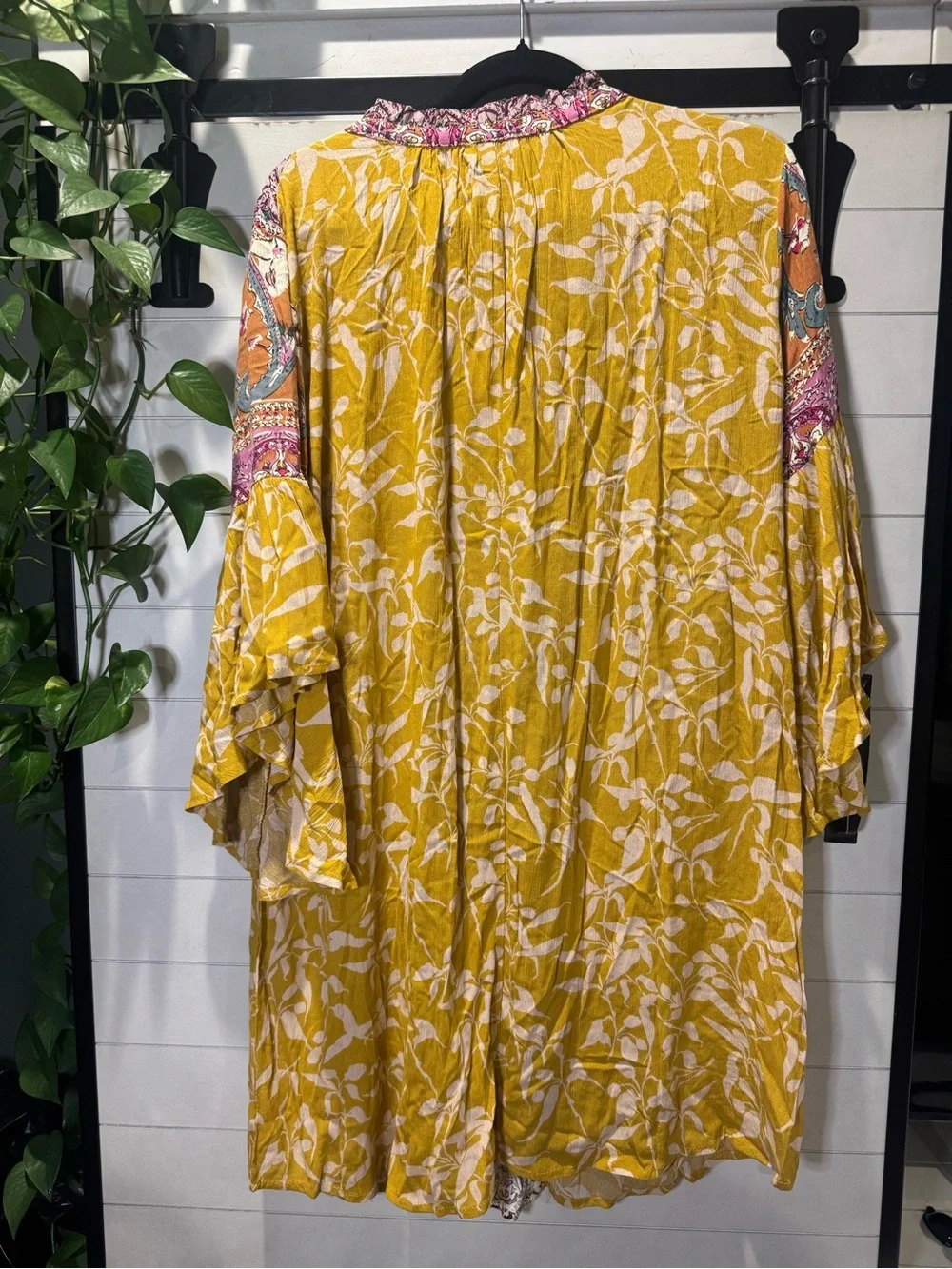 Umgee Yellow Floral & Multi-Color Mini Dress